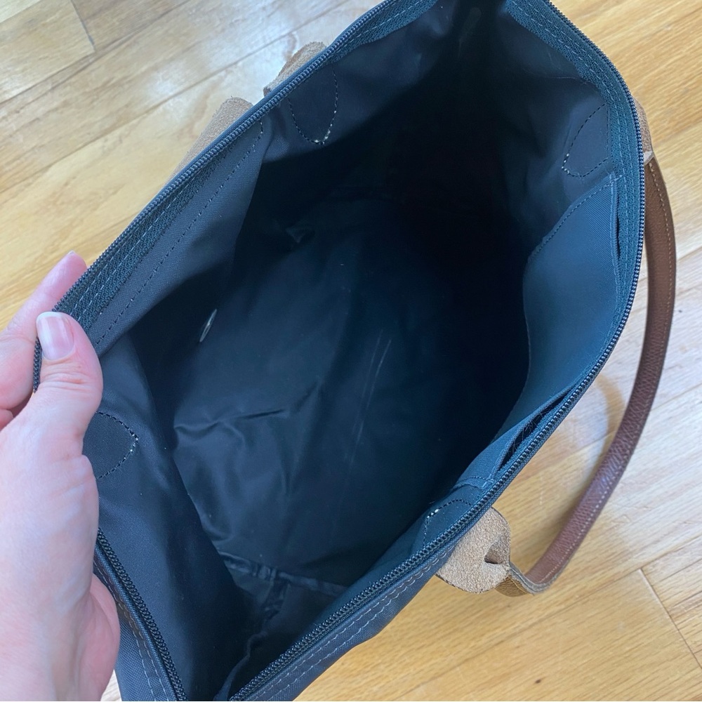 Longchamp gray and Brown Le Pliage Tote - Picture 10 of 11